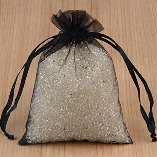 CTLH20 25/50 Stück 7x9 10x15cm Organza-Geschenktüten Hochzeit Zeichenbare Organza-Beutel Schmuckverpackung Displaybeutel 18 Farben - Schwarz, 25x35cm, 50 Stück von CTLH20