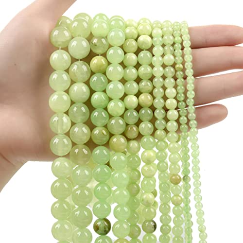 Grüne Natursteinperlen, Jade, Kristall, Türkise, lose Abstandsperlen für Schmuckherstellung, DIY, handgefertigte Armbänder, Halsketten, 4–10 mm, grüne Jade, 6 mm, 60–62 Stück von CTLH20