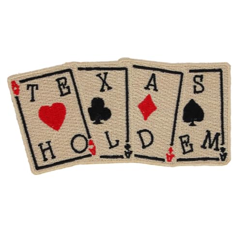 CTM® Texas Hold 'Em bestickter Aufnäher, gebrochenes Weiß von CTM