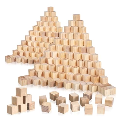 CTRSM Bastelformen aus Holz, 20 Stück 20 mm Holzwürfel, unbehandelte Kiefernholzwürfel, Leere quadratische Ausschnittscheiben for DIY-Bastelpuzzles, Holzhandwerk von CTRSM