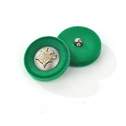 CTRSM Knöpfe für Annähen, Samtknopf, Stoffbezogene Knöpfe, 10 Stück, runde Stoffknöpfe, Samtknöpfe mit Metallschaft, for Basteln und Nähen von Kleidung(Green,25mm) von CTRSM