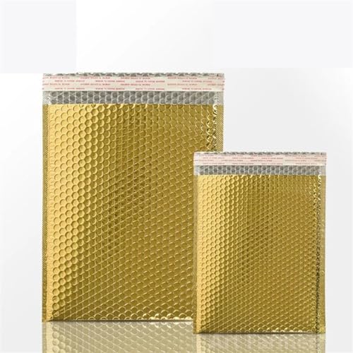 CTRSM Luftpolstertaschen, Luftpolstertaschen, 100 Stück Umschläge Beutel for Verpacken von Luftpolstertaschen, gepolsterte Umschläge, Verpackungsbeutel, verdickte Versandtasche(Gold,13 * 15cm) von CTRSM