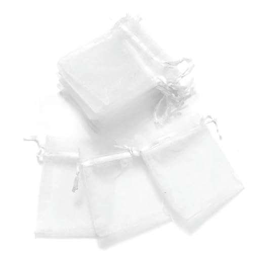 CTRSM Organzabeutel, Kleine Kordelzugtasche, 100Pcs Schmuck Verpackung Tasche 5x7 7x9 9x12 10x15cm Organza Taschen Lagerung Make-up Hochzeit Kordelzug Beutel von CTRSM