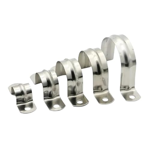 CTRSM Rohrschellen, U-förmige Rohrschelle aus Edelstahl, 304 Edelstahl Verdickte Rohr Karte U Typ Wasser Rohr Klemme Rohr Karte Pferd Sattel Klemme Clip Throat Hoop Halterung(M110(10PCS)) von CTRSM