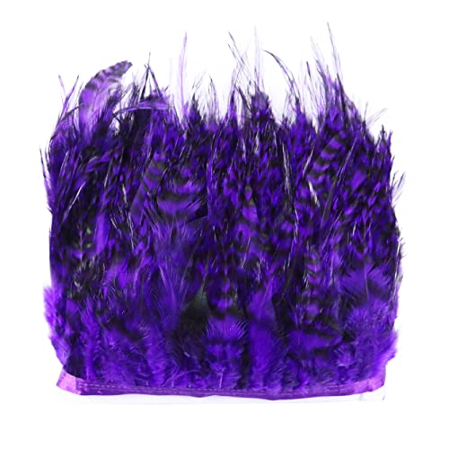 CTRSM Spitze mit Federfransen, 5,5 Yards 4-6 '' Federn Trim Fringe DIY Hochzeit Party Nähen Kleidung Plumes Dekoration(Purple) von CTRSM