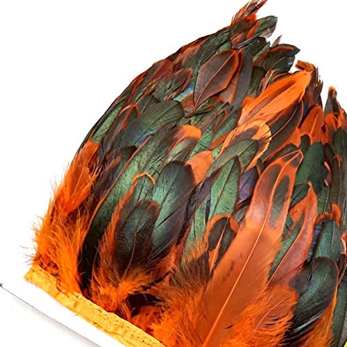 CTRSM Spitze mit Federfransen, 5,5 Yards Länge Federn Trimmt Fransen Federn Band DIY Nähen Kleidung Hochzeit Dekoration Kleidung(Orange Feathers) von CTRSM