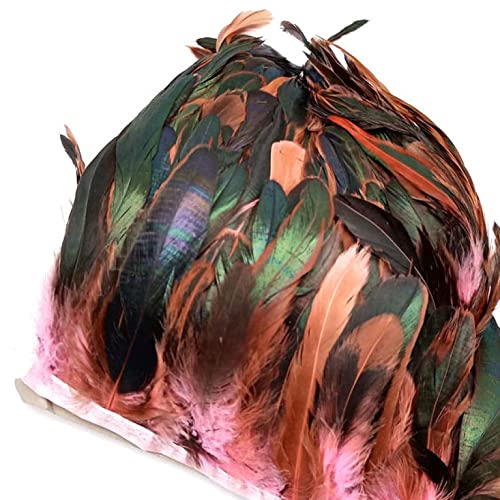 CTRSM Spitze mit Federfransen, 5,5 Yards Länge Federn Trimmt Fransen Federn Band DIY Nähen Kleidung Hochzeit Dekoration Kleidung(Pink Feathers) von CTRSM