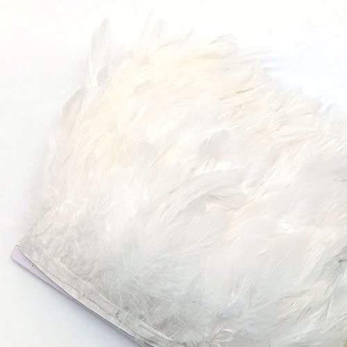 CTRSM Spitze mit Federfransen, 5,5 Yards Länge Federn Trimmt Fransen Federn Band DIY Nähen Kleidung Hochzeit Dekoration Kleidung(White Feathers) von CTRSM