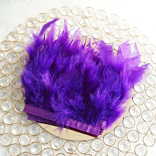 CTRSM Spitze mit Federfransen, 5 Yards Federn Trimmt Fringe Farbe DIY Band Hochzeit Kleid Dekoration Nähen Plumes Handwerk(Purple) von CTRSM