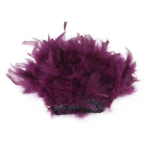 CTRSM Spitze mit Federfransen, 5 Yards Federn Trimmt Fringe Farbe DIY Band Hochzeit Kleid Dekoration Nähen Plumes Handwerk(Sauce Purple) von CTRSM