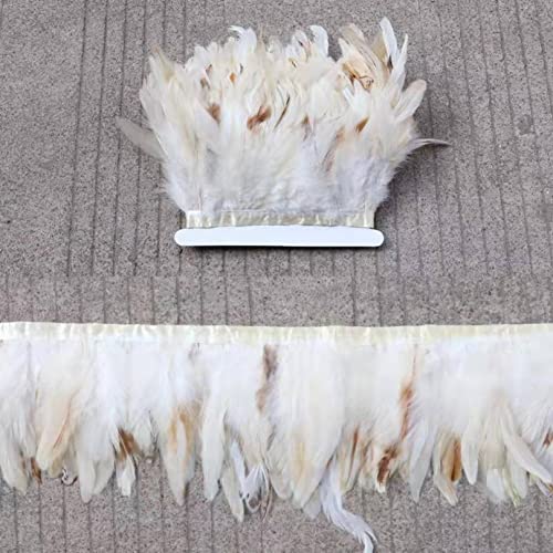 CTRSM Spitze mit Federfransen, 5Yd 6-8 Zoll Breite Feder Fransen Trim Huhn Hackle Federn DIY Handwerk Kleidung Zubehör(Color 666) von CTRSM