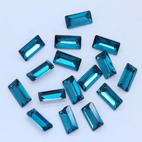 CTRSM Strasssteine ​​zum Aufnähen, Farben Rechteck Punkt Folie Rückseite Stein Facettierte Kristall Strass Nail Art Dekoration DIY Schmuck Machen Perlen(Blue,10x30mm 4pcs) von CTRSM