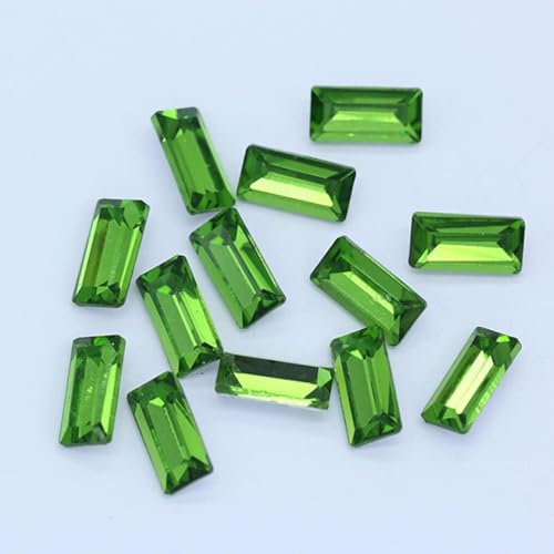 CTRSM Strasssteine ​​zum Aufnähen, Farben Rechteck Punkt Folie Rückseite Stein Facettierte Kristall Strass Nail Art Dekoration DIY Schmuck Machen Perlen(Green,7x21mm 9pcs) von CTRSM