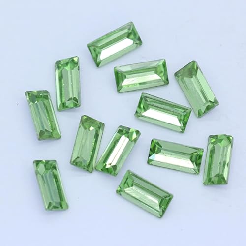 CTRSM Strasssteine ​​zum Aufnähen, Farben Rechteck Punkt Folie Rückseite Stein Facettierte Kristall Strass Nail Art Dekoration DIY Schmuck Machen Perlen(Light Green,10x30mm 4pcs) von CTRSM