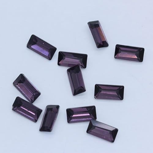 CTRSM Strasssteine ​​zum Aufnähen, Farben Rechteck Punkt Folie Rückseite Stein Facettierte Kristall Strass Nail Art Dekoration DIY Schmuck Machen Perlen(Purple,10x30mm 4pcs) von CTRSM