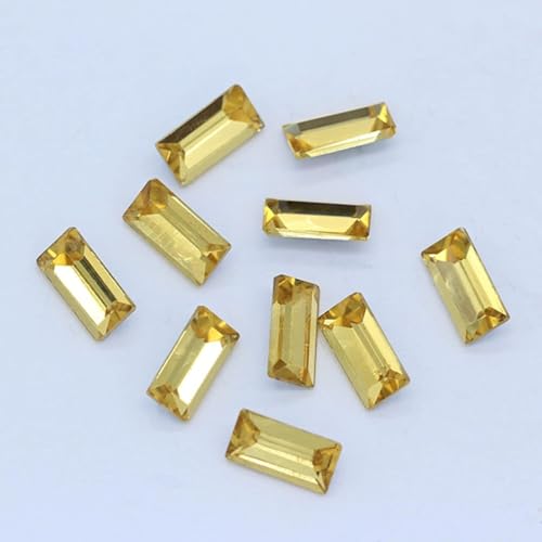 CTRSM Strasssteine ​​zum Aufnähen, Farben Rechteck Punkt Folie Rückseite Stein Facettierte Kristall Strass Nail Art Dekoration DIY Schmuck Machen Perlen(Yellow,3x7mm 20pcs) von CTRSM