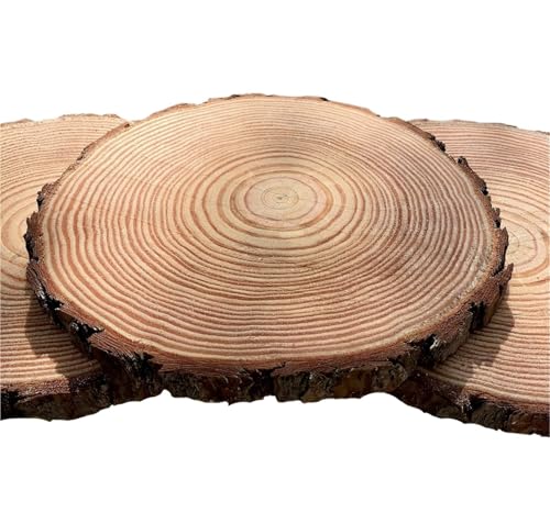 Holzscheiben, Holzscheiben für Basteln, 18–30 cm natürliche Holzscheiben, runde Kiefernholzplatte, runde rustikale Scheiben, verwitterte Holzscheite, Outdoor, Land, Scheune, Hochzeit, Tischdekoration( von CTRSM