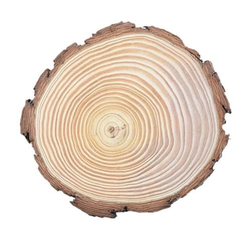 Holzscheiben, Holzscheiben für Basteln, 6–15 cm dick, 1 Packung, runde, unlackierte Holzscheiben aus natürlichem Kiefernholz, Kreise mit Baumrinde, Scheitscheiben, DIY-Handwerk, Hochzeit, Party, Maler von CTRSM