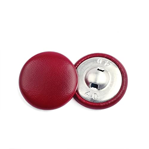Knöpfe für Annähen, 30 Stück 11–32 mm Ledertaschenknöpfe DIY Nähen Kleidungszubehör Windjacke Mantel Sofa Weicher Knopf-Rot, 25 mm(Jujubered,15mm) von CTRSM