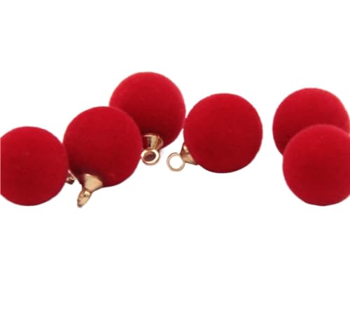 Knöpfe für Annähen,Perlenknöpfe, Kleine, mit Beflockung überzogene Perlmuttknöpfe for Kleidung, Damen, Hemden, Kleider, Blusen, dekoratives Nähzubehör, 20 Stück, 10 mm(Red) von CTRSM