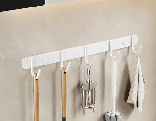 Küchenutensilienhalter, Küchenhaken, Kleiderstange for Küchenutensilien, Aufbewahrungs-Wand-Werkzeughalter, 2 Stück Wandhaken aus Edelstahl mit abnehmbarem Haken for Badezimmer und Schlafzimmer(White, von CTRSM