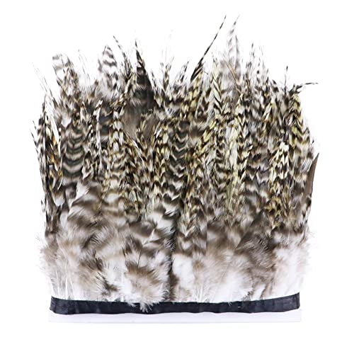 Spitze mit Federfransen, 5,5 Yards 4-6 '' Federn Trim Fringe DIY Hochzeit Party Nähen Kleidung Plumes Dekoration(Natural Color) von CTRSM