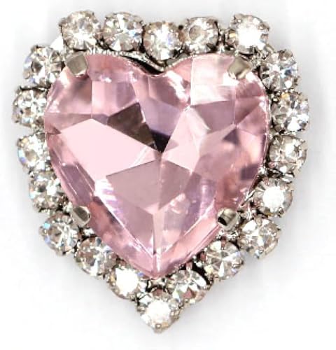 Strasssteine ​​zum Aufnähen, 50 Stück Herzform Glas-Strasssteine ​​mit Klaue for Aufnähen auf Kristallsteinen mit Metallbasis, Schnalle for Kleidung, Strass-Diamant-aufgenähte Strasssteine(Pink,10mm) von CTRSM