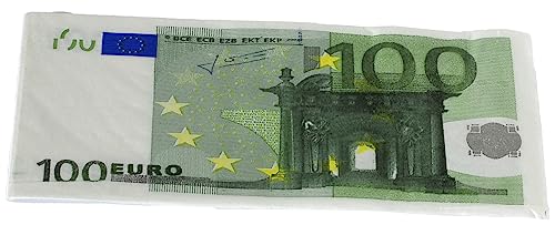 CUCUBA 10 Servietten, 2-lagig, 34 x 33 cm, grün, für Geburtstag, Thema Banknote, 100 Euro von CUCUBA