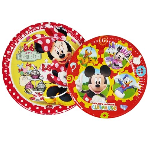 CUCUBA 16 Pappteller Geburtstag Party Donald Duck, Mickey Mouse (Mickey Mouse), Minnie Daisy, 20 und 23 cm von CUCUBA