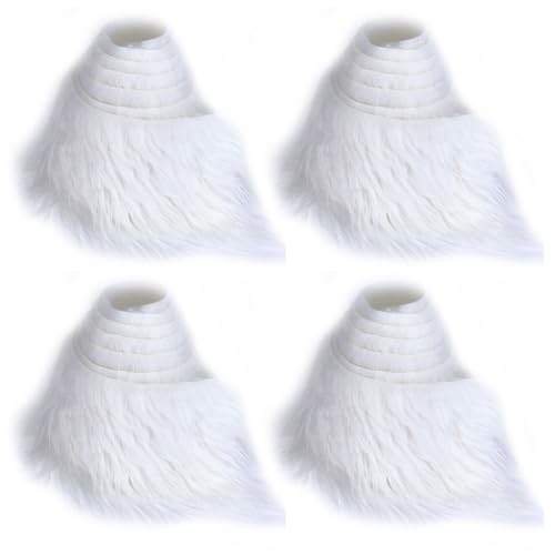 4Pcs zottelige Plüsch Kunstpelz Stoff, 60-Zoll Weihnachten flauschig Fuzzy Handwerk synthetischen Plüsch Patch Nähen Pelz Schnitte für Gnome Bart Haar Zwerge Puppen Kostüm Teppiche, weiß von CUCUFA