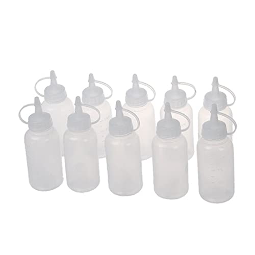 CUCUFA Nadelspitze Kleberflasche, 100 ml Plastik -Tropfenflaschen, 10 Stück leerer Applikatorkleberflasche mit Deckel für kleine Klebenprojekte, Papierquilling DIY -Handwerk, Acrylmalerei von CUCUFA