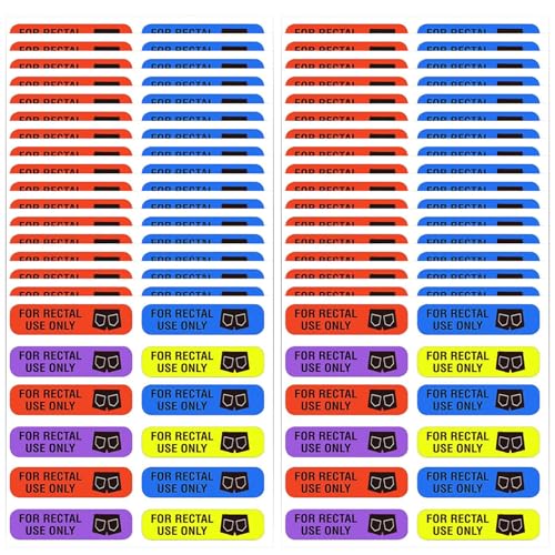 Für Rektaluse nur Aufkleber, 504pcs/42 Blech, wasserdichtes Klebstoff -Etiketten, 1,5 x 0,38 Zoll 4 Farben Etikettenaufkleber, Kleberbezeichnungen von CUCUFA