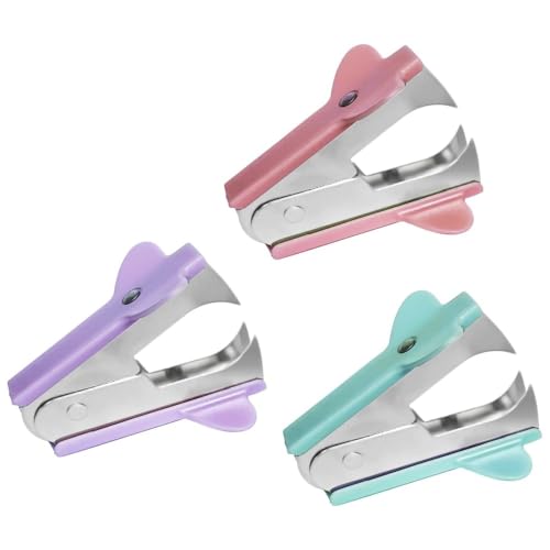 CUEMOON 3 Stück Mini-Verdampferzange aus Edelstahl für Büro, Schule und Zuhause, Hebel, Hebelklammern, Büroklammern, Staple Remover, Super reduzierte Größe von CUEMOON