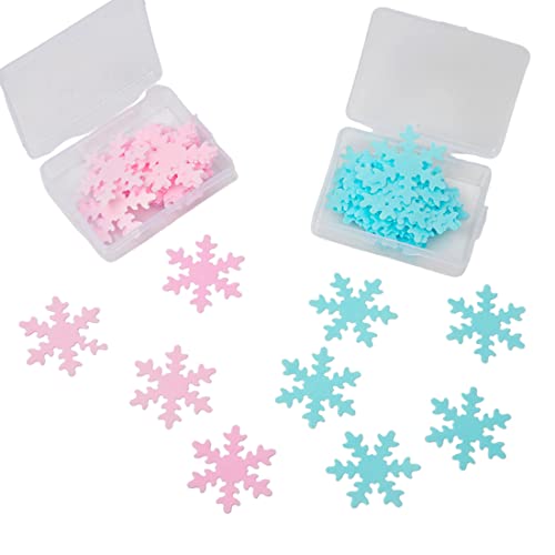 50 Stücke Blau Schneeflocke,Kuchen Cupcake Toppers,gefrorene Kuchen Topper,für Weihnachten Geburtstagsfeier Winter Frozen Thema Party von CUHZA