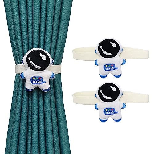 2 Stück Raffhalter ​für Vorhänge, Kinderzimmer Vorhang Raffhalter Panda Astronaut Vorhang Seil, Vorhanghalter Gardinenhalter für für Zuhause Dekoration (2pcs,Astronaut) von CULASIGN