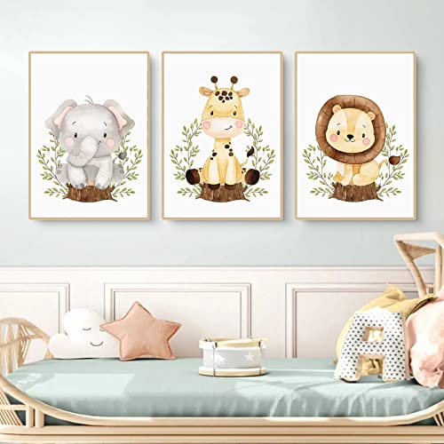 CULASIGN 3er Set Bilder Waldtiere - Poster Kinderzimmer Deko, Wandbilder DIN A4 ohne Bilderrahmen, Tiere Kinderposter Babyzimmer Mädchen und Junge (30x40cm,GHI) von CULASIGN