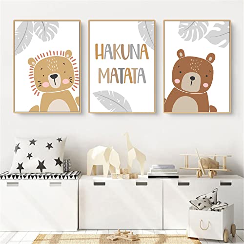 CULASIGN 3er Set Poster Kinderzimmer, Waldtiere Bilder Babyzimmer Deko Junge Mädchen, Tiere Kinderposter Set Wandbilder DIN A4 Kinderbilder ohne Bilderrahmen (CDG,30x40cm) von CULASIGN