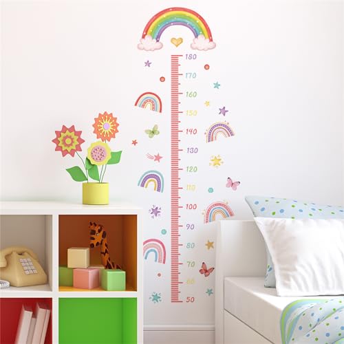 CULASIGN Kinder Höhe Diagramm Wandtattoo, Regenbogen Höhentabelle Messlatte für Kinder Niedlichen Wandaufkleber Wandsticker Kinderzimmer Mädchen Babyzimmer von CULASIGN