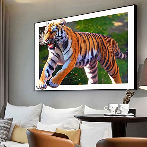 CULASIGN Tiger Diamond Painting Erwachsene, 5D Diamant Painting Bilder Tiger Diamond Painting Kinder DIY Diamant Malerei Set für Wanddekorationn (70x50cm) von CULASIGN