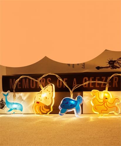 CULASIGN Wildtiere Meerestiere Lichterkette Kinderzimmer Wildtiere Lichterkette Kinderzimmer Deko Dekoration für Kinderzimmer Geschenk Nachtlicht Batterie (Meerestiere,1.65 M 10 Lichter) von CULASIGN