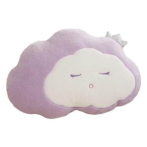 CULASIGN Wolkenkissen, Wolken Plüschkissen aus Plüsch, Kuschelkissen Wolke-Zierkissen,Mädchen und Jungen Plüschtier Spielzeug Sofa Kissen Dekokissen für Baby- und Kinderzimmer (Violett,50cm) von CULASIGN