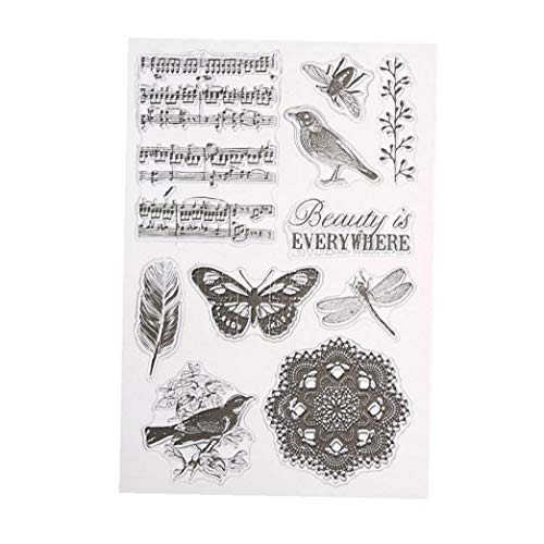 Durchsichtiger Stempel Silikons Stempel Karten Blumen, Libelle Muster Für Die Karte Dekoration Und DIY Scrapbooking Embossing Album Decor Craft von CULER