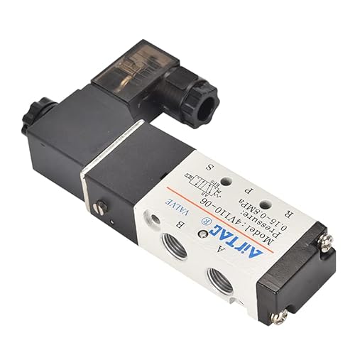 CUMERSU 5 Wege pneumatisches Magnetventil 4V110-06 / AC220V 1/8" Port Airtac Luftregelventil 0,15~0,8 MPa(DC12V) von CUMERSU