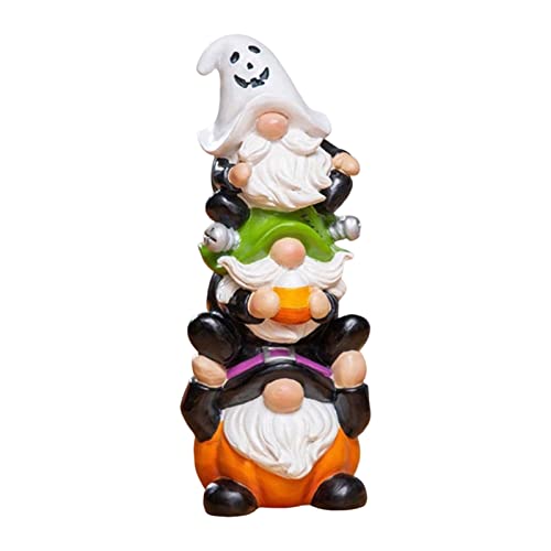 CUSROS Statuen GNOME Herbst Halloween Statuen Statuen Gartendekoration im Garten Harz Kleine Bett Ornament Geschenk Dekoration Mischen Farbe von CUSROS