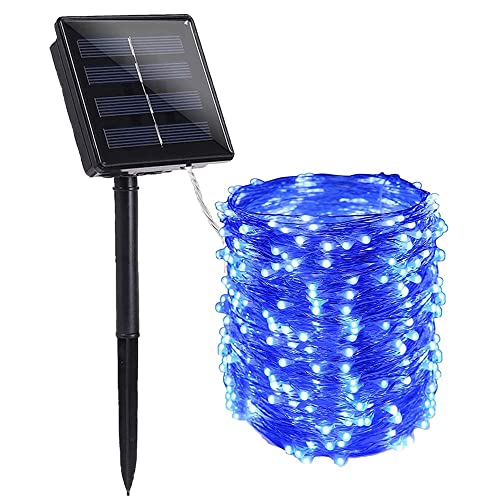 CUTTOW Solar Lichterkette Außen, 20M 200 LEDs mit 8 Beleuchtungsmodi, Lichterketten Aussen mit 8 Leuchtmodis Lichterkette für Balkon, Gartendeko, Bäume, Terrasse, Weihnachtsbeleuchtung (Blau) von CUTTOW