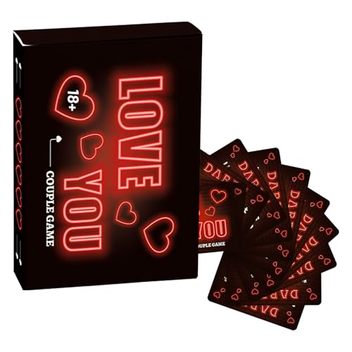 CUTeFiorino Lustige Für Erwachsene Couple Date Night Card Interaction Problem Card Suitable for Adult Bachelor Card Game Für Erwachsene Rommee (Red, One Size) von CUTeFiorino