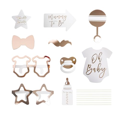 CVDYWDJIE 10 Stück Babyparty-Requisiten, Papier-Babyparty-Requisiten, Babyparty-Foto-Requisiten-Set, Babyparty-Partydekorationen von CVDYWDJIE