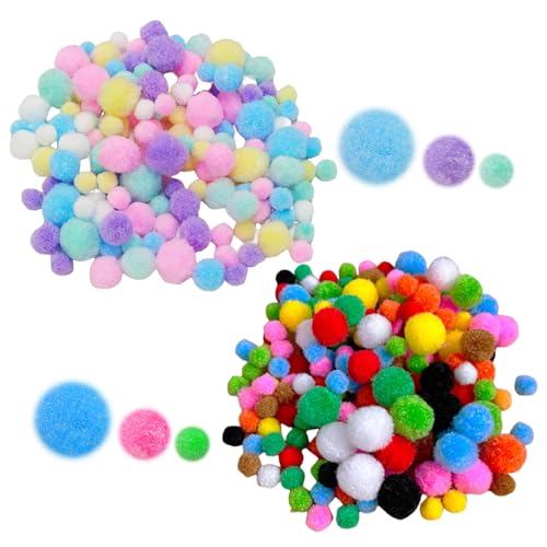 CVFRTT 600 Bunte Plüschbälle, Weiche Mini-Pom-Poms, Pom-Pom-Dekoration, Filzbälle, DIY-Bastel-Schmuckzubehör von CVFRTT