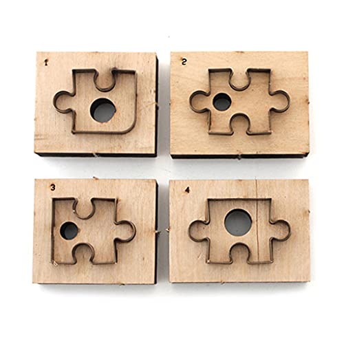 CVZJ 4 x Puzzle-Holz-Stanzformen, Lederform, Puzzle, Stanzform, Scrapbooking, Prägung, Schmuck, Leder von CVZJ