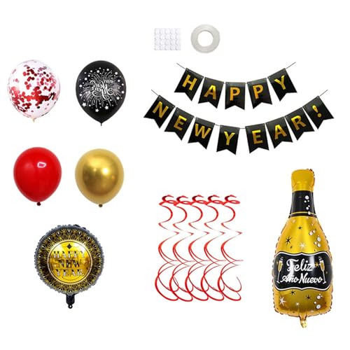 2024 Neujahrsballon Weinflaschenballon Neujahr 2024 Neujahr Partyzubehör Partydekoration Partydekorationen von CVZQTE